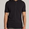 Men American Tall Polos | Men'S Tall Classic Polo With Embroidered Logo In Black