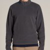 Men American Tall Hoodies + Sweatshirts | Half Zip Polar Men'S Tall Fleece Pullover In Iron Grey