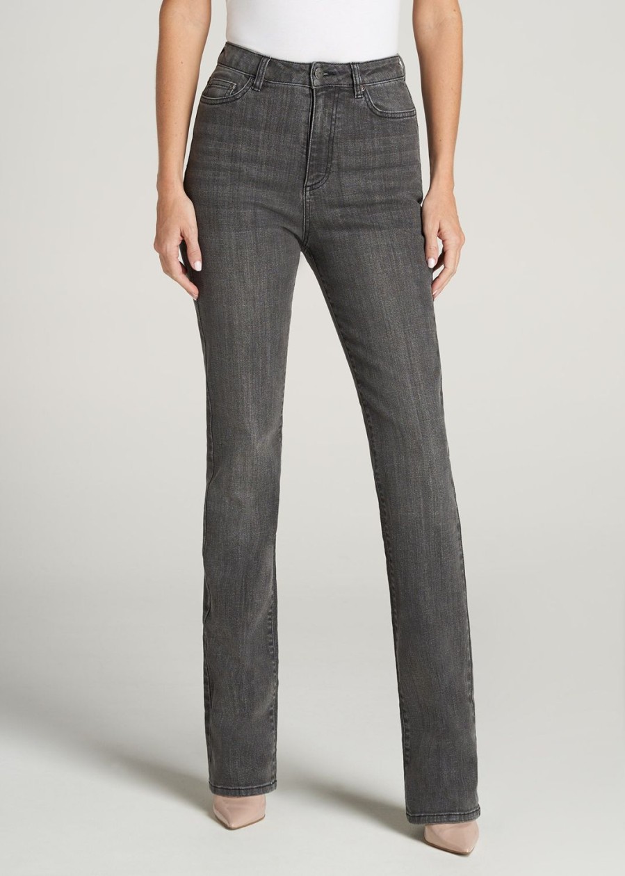 Women American Tall Jeans + Denim | The Britney - Women'S Tall Bootcut Jeans In True Grit Grey