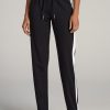 Women American Tall Pants + Trousers | Pull On Tuxedo Stripe Pants For Tall Women In Black And White