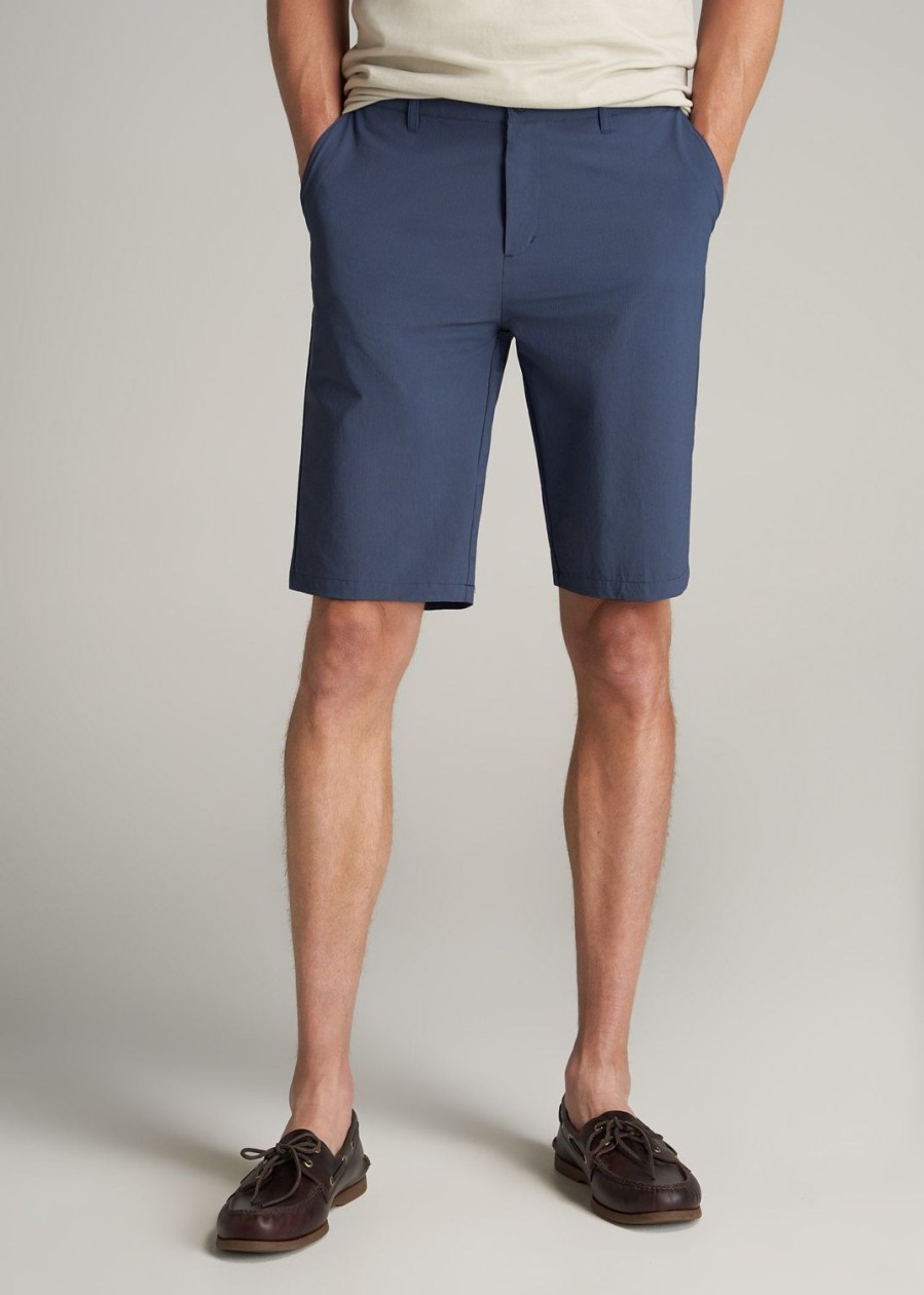 Men American Tall Shorts | Premium Hybrid Shorts For Tall Men In Smoky Blue