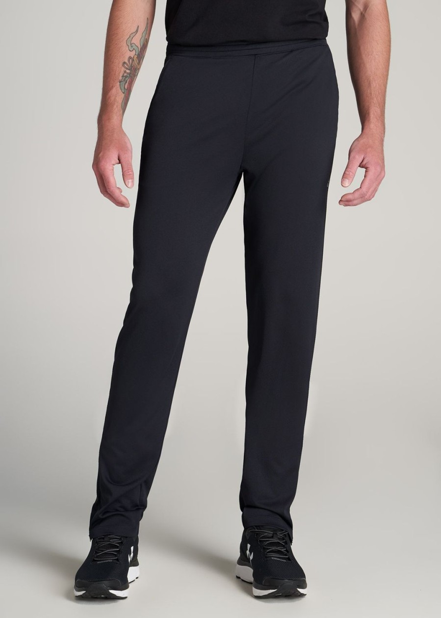 Men American Tall Athletic Pants | A.T.Performance Zip Bottom Pants For Tall Men In Black