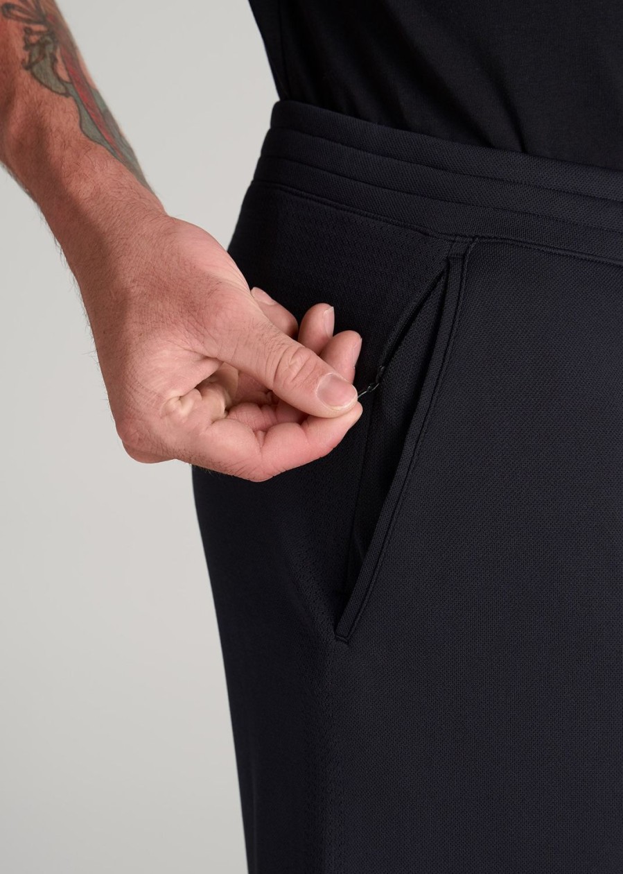 Men American Tall Athletic Pants | A.T.Performance Zip Bottom Pants For Tall Men In Black