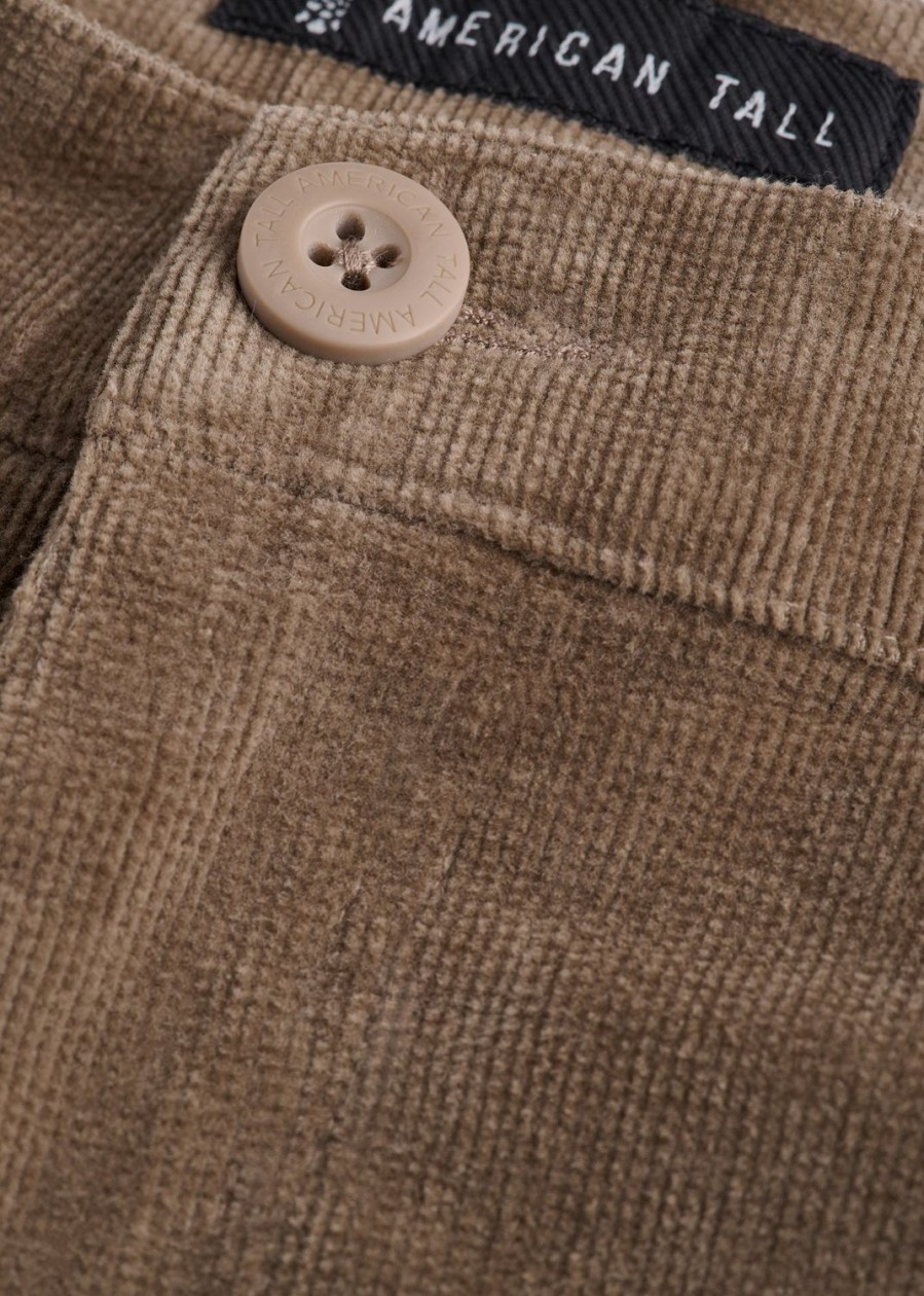 Men American Tall Pants + Chinos | Straight-Leg Stretch Corduroy Pants For Tall Men In Dark Sand