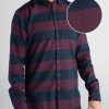 Men American Tall Button Shirts | Nelson Tall Men'S Button-Up Shirt In Navy & Burgundy Stripe Navy/Burgundy Bold Stripe