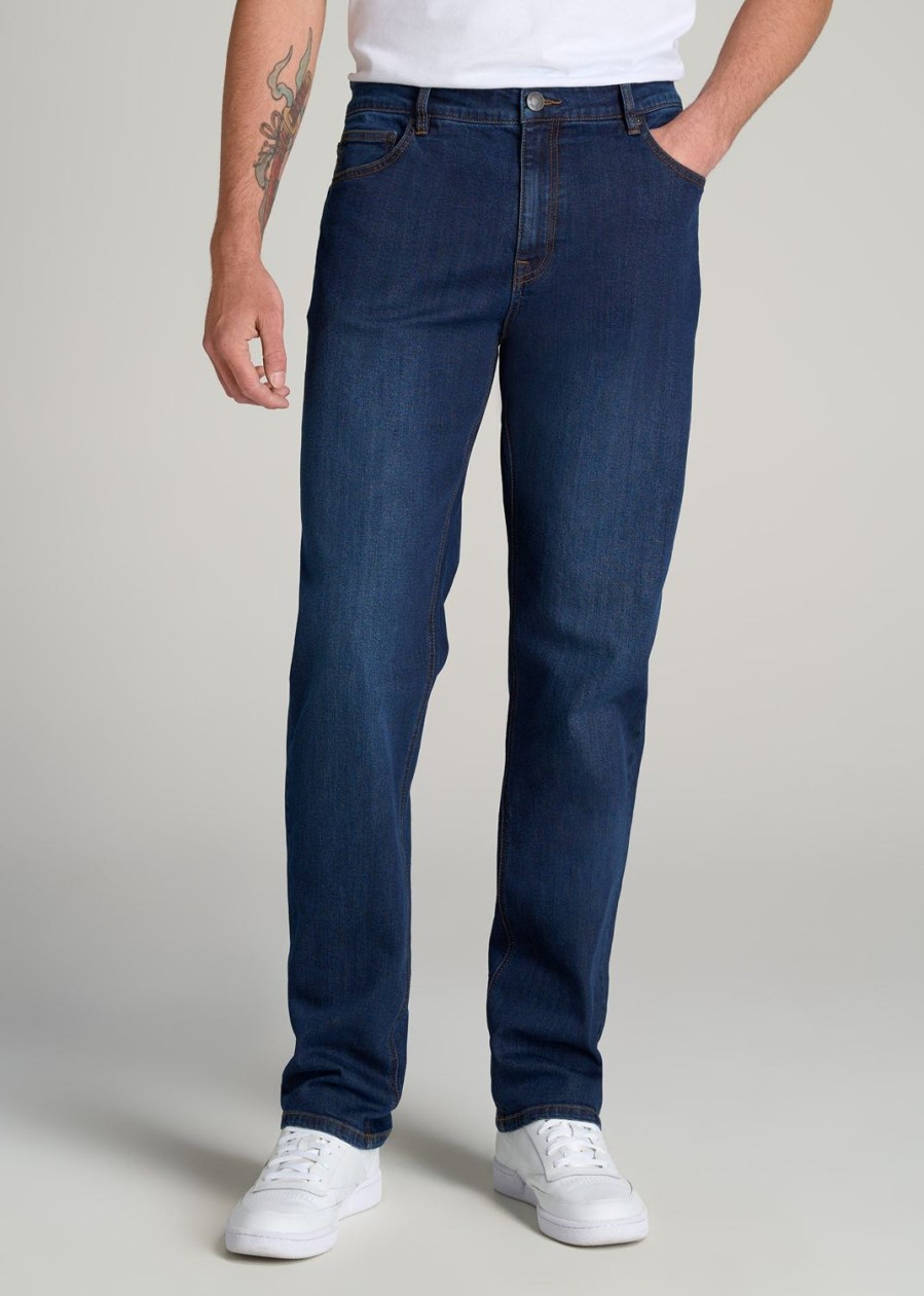 Men American Tall Jeans | Lj&S Straight Leg Jeans For Tall Men In Charger Blue