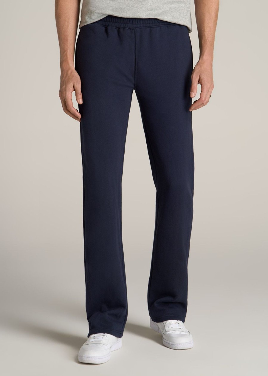 Men American Tall Athletic Pants | Wearever Fleece Open-Bottom Sweatpants For Tall Men In Navy