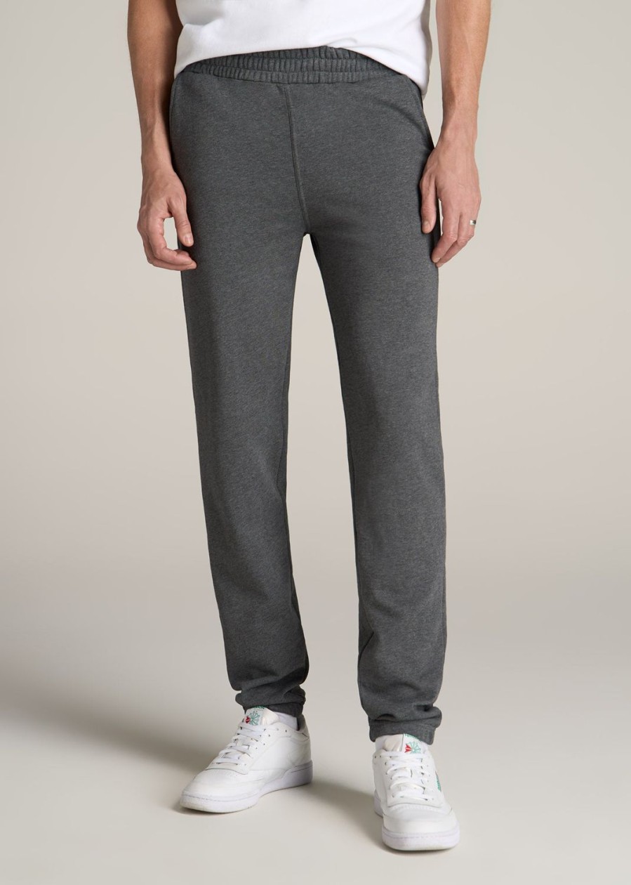 Men American Tall Athletic Pants | Wearever French Terry Sweatpants For Tall Men In Charcoal Mix