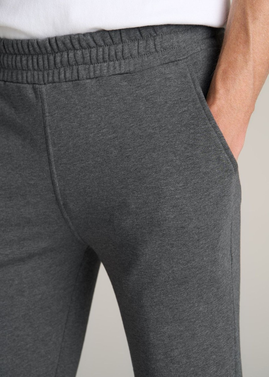 Men American Tall Athletic Pants | Wearever French Terry Sweatpants For Tall Men In Charcoal Mix