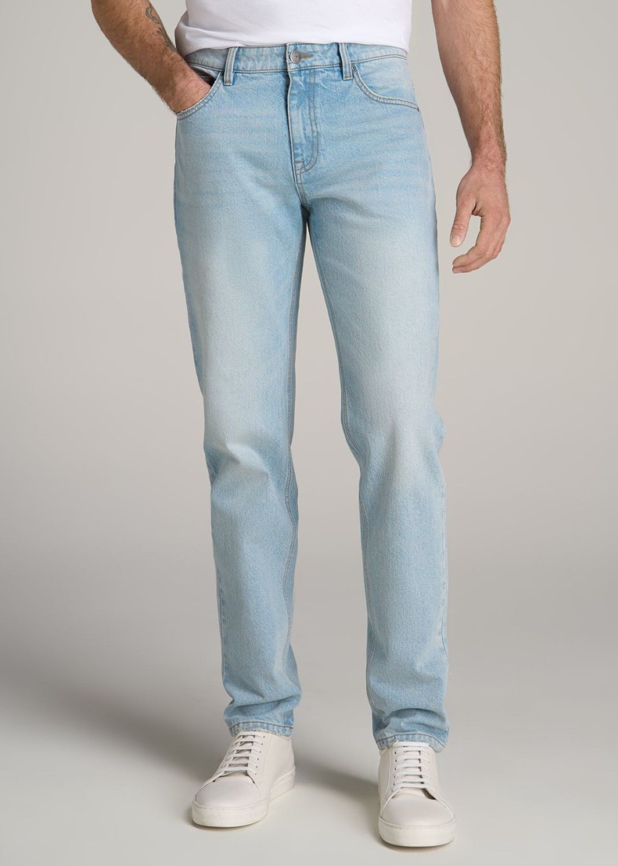 Men American Tall Jeans | Milo Relaxed Tapered Fit Jeans For Tall Men In Salt Lake Wash