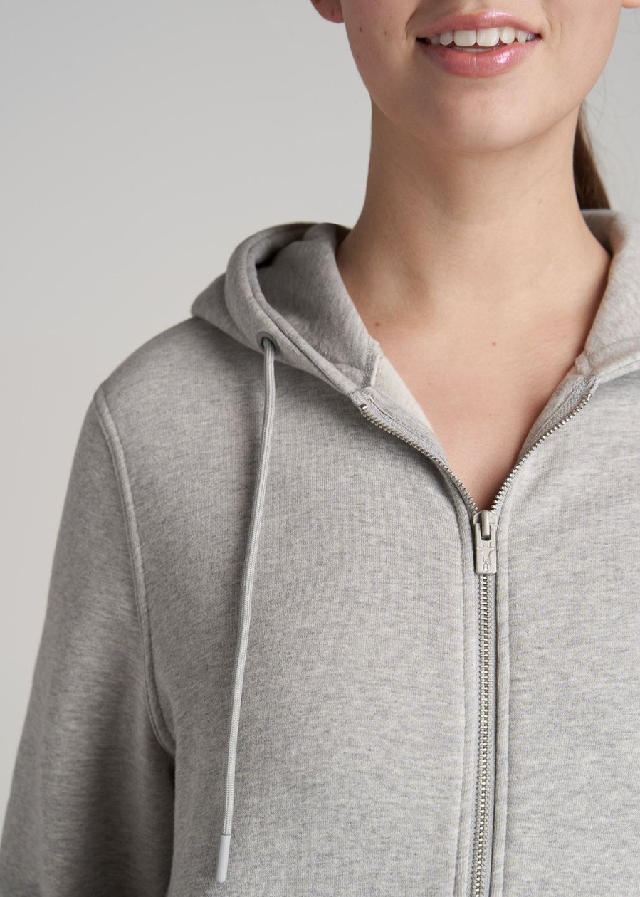 Women American Tall Hoodies + Sweatshirts | Wearever Fleece Full-Zip Women'S Tall Hoodie In Grey Mix