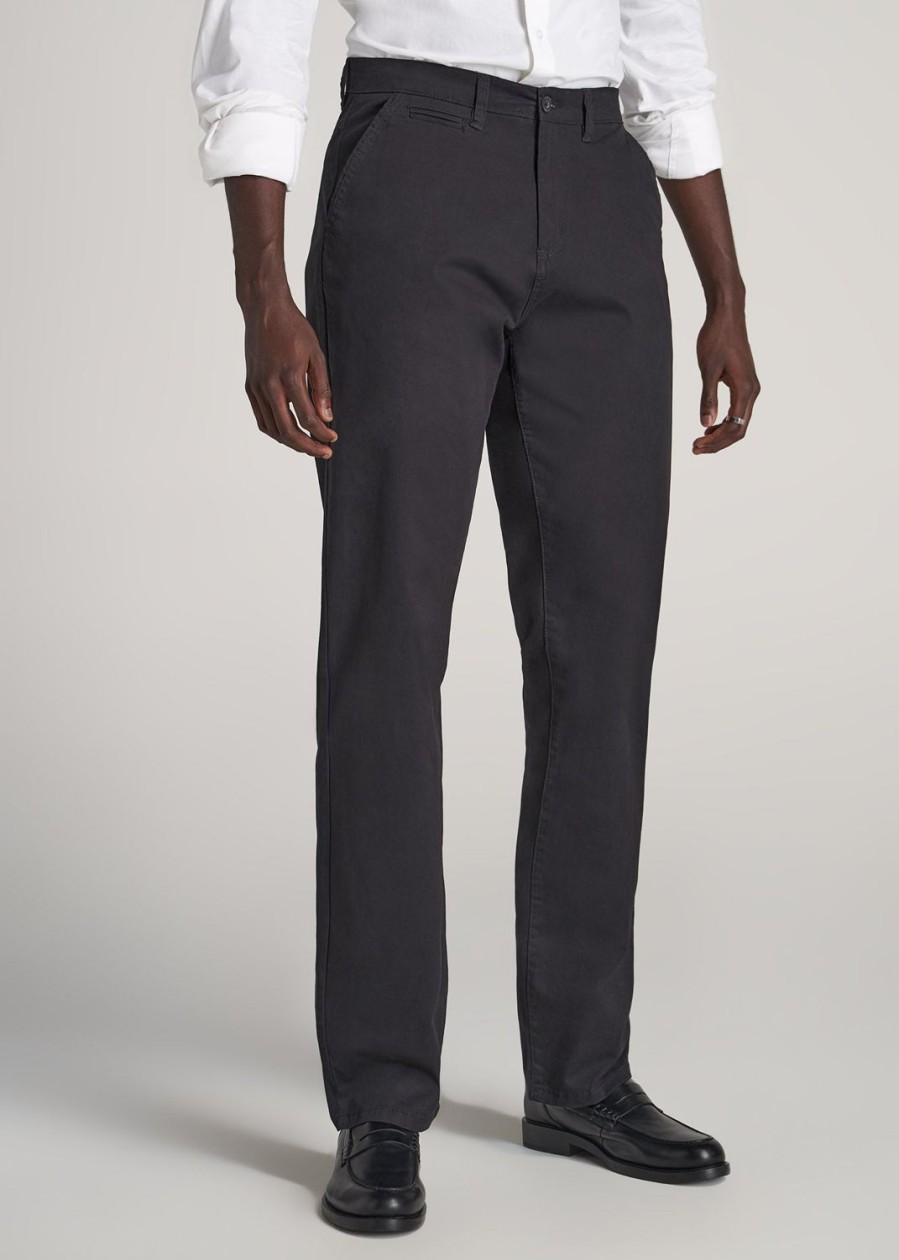 Men American Tall Pants + Chinos | Mason Semi-Relaxed Chinos In Pants For Tall Men Black