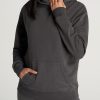 Women American Tall Hoodies + Sweatshirts | Wearever Fleece Garment-Dyed Pullover Hoodie For Tall Women In Charcoal