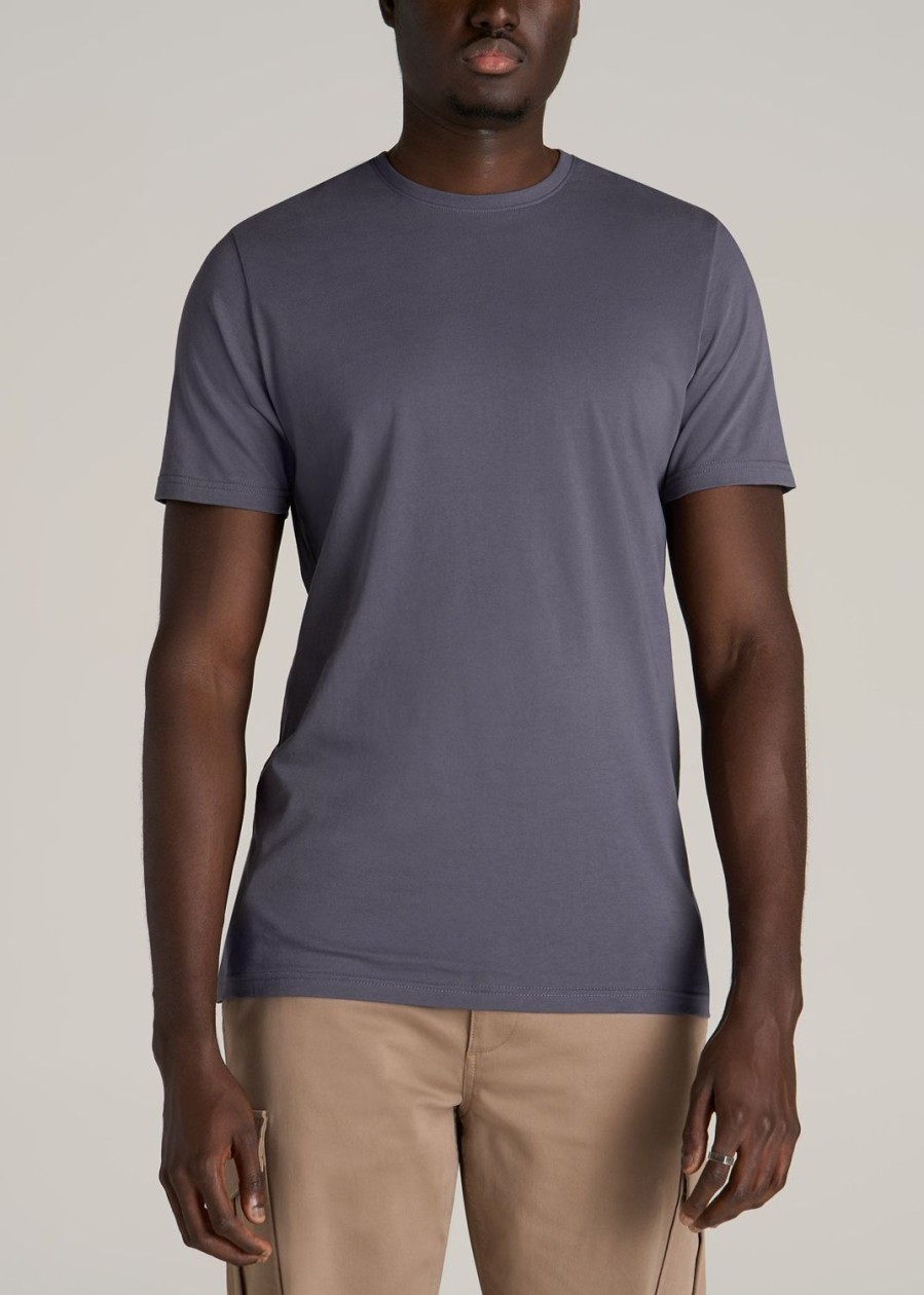 Men American Tall Tees + Tanks | The Everyday Regular-Fit Crewneck Tall Men'S T-Shirt In Grey Blue