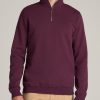 Men American Tall Hoodies + Sweatshirts | Wearever Fleece Quarter-Zip Tall Men'S Sweatshirt In Maroon