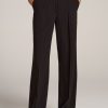 Women American Tall Pants + Trousers | Flat Front Wide Leg Dress Pants For Tall Women In Black