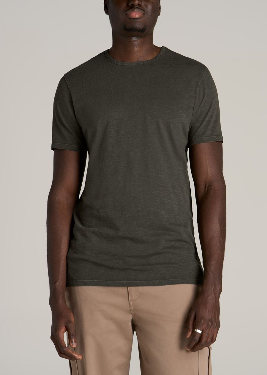 Men American Tall Tees + Tanks | Regular-Fit Slub Tee In Tall Men'S Shirts Hunter Green