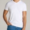 Men American Tall Tees + Tanks | Stretch Cotton Modern-Fit V-Neck T-Shirt For Tall Men In White