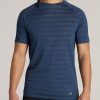 Men American Tall Tees + Tanks | A.T. Performance Modern-Fit Crewneck Raglan Short Sleeve T-Shirt For Tall Men In Navy Heather