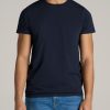 Men American Tall Tees + Tanks | Modern-Fit Garment Dyed Cotton Men'S Tall T-Shirt In Evening Blue