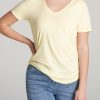 Women American Tall Tees, Tanks + Bodysuits | Women'S Tall Scoop V-Neck Tee In Butter Yellow