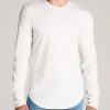 Men American Tall Long Sleeve Tees + Thermals | Slub Long Sleeve Scoop Tall Men'S Tee In Ecru