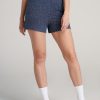 Women American Tall Athletic Pants | Cozy Pj Lounge Shorts For Tall Women In Navy Leopard