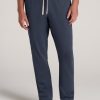 Men American Tall Athletic Pants | Lj&S Brushed Terrycloth Sweatpants For Tall Men In Vintage Midnight Navy