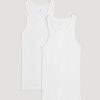 Men American Tall Underwear | Men'S Tall Ribbed Undershirt Tank Top In (2-Pack) Bright White