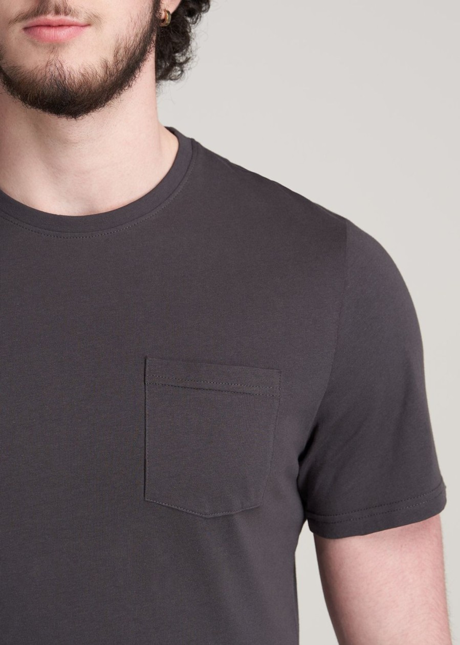 Men American Tall Tees + Tanks | Everyday Pocket Regular Fit T-Shirt For Tall Men In Charcoal