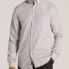 Men American Tall Button Shirts | Washed Oxford Shirt For Tall Men In Silvermist