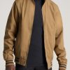 Men American Tall Jackets + Coats | Lj&S Cotton Bomber Jackets For Tall Men In Sahara