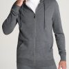 Men American Tall Hoodies + Sweatshirts | Wearever French Terry Full-Zip Men'S Tall Hoodie In Charcoal Mix