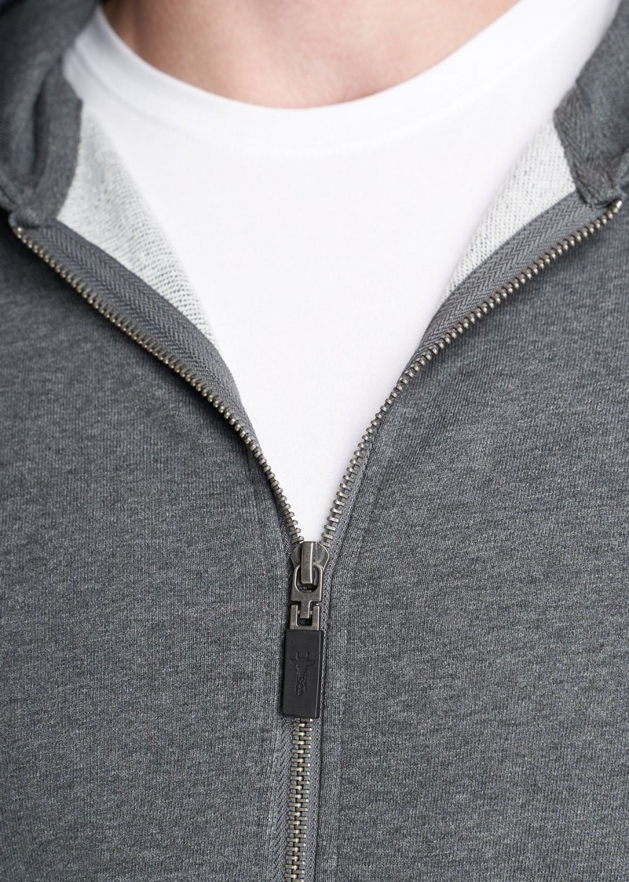 Men American Tall Hoodies + Sweatshirts | Wearever French Terry Full-Zip Men'S Tall Hoodie In Charcoal Mix