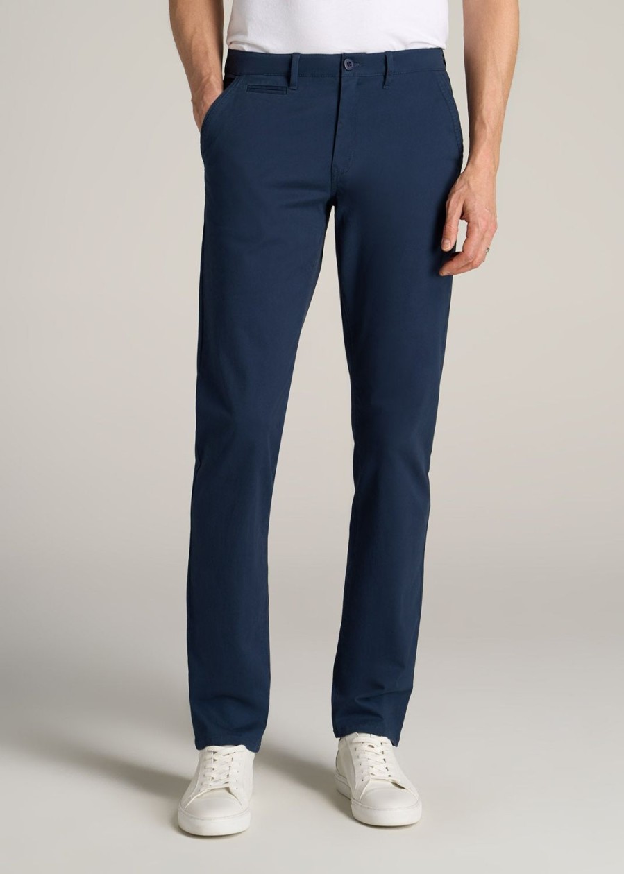 Men American Tall Pants + Chinos | Carman Tapered Chinos In Pants For Tall Men Marine Navy