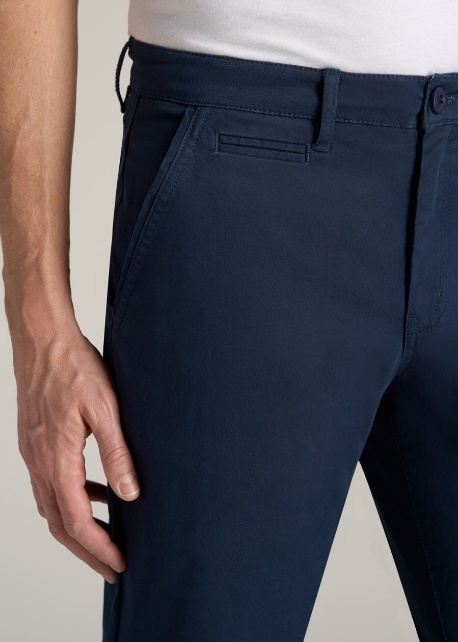 Men American Tall Pants + Chinos | Carman Tapered Chinos In Pants For Tall Men Marine Navy