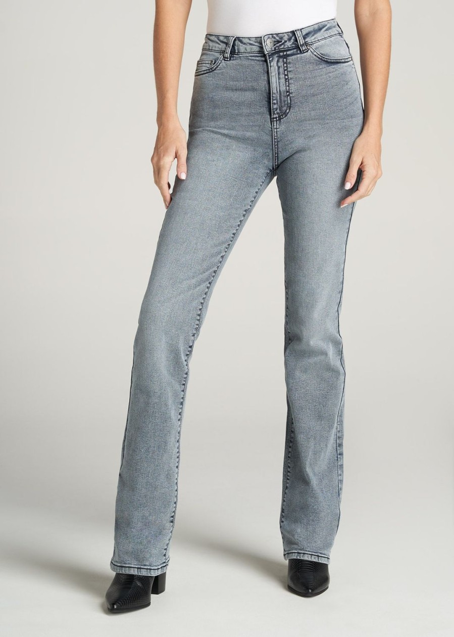 Women American Tall Jeans + Denim | The Britney - Women'S Tall Bootcut Jeans In Light Grey Wash