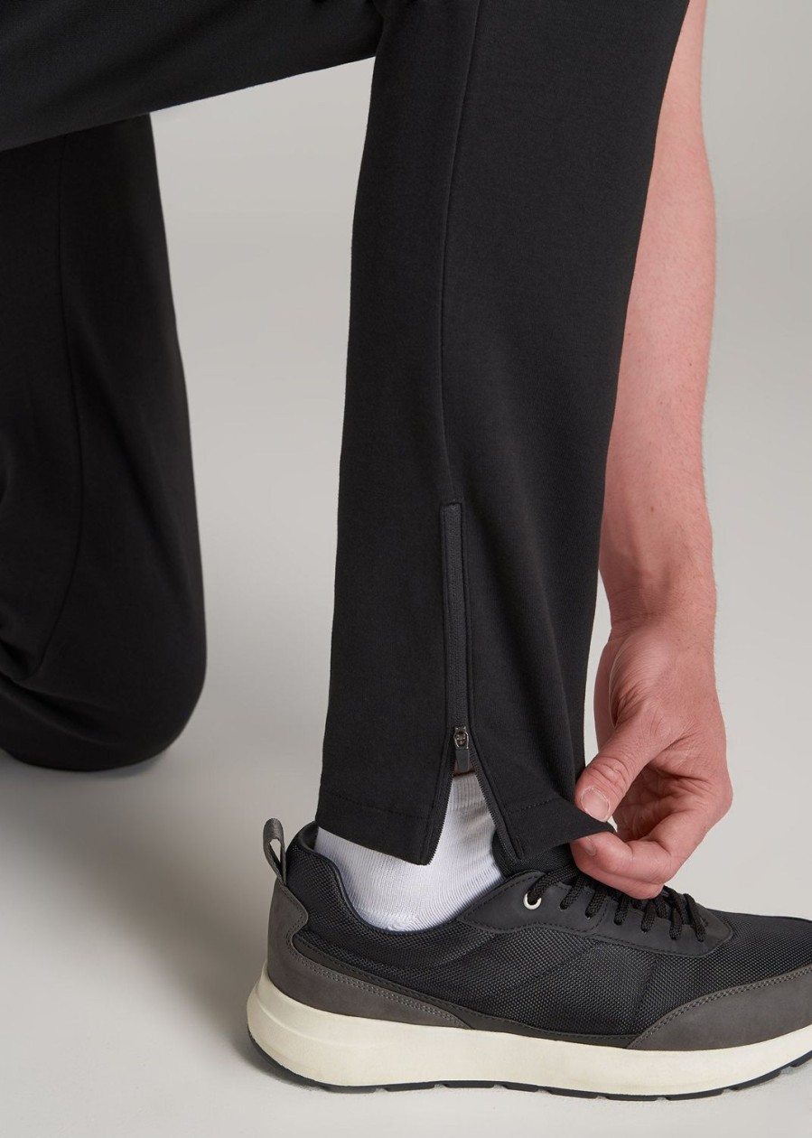 Men American Tall Athletic Pants | Tall Men'S Tech-Knit Zip Joggers In Black