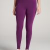 Women American Tall Athletic Pants | Women'S Tall Cotton Leggings In Plum