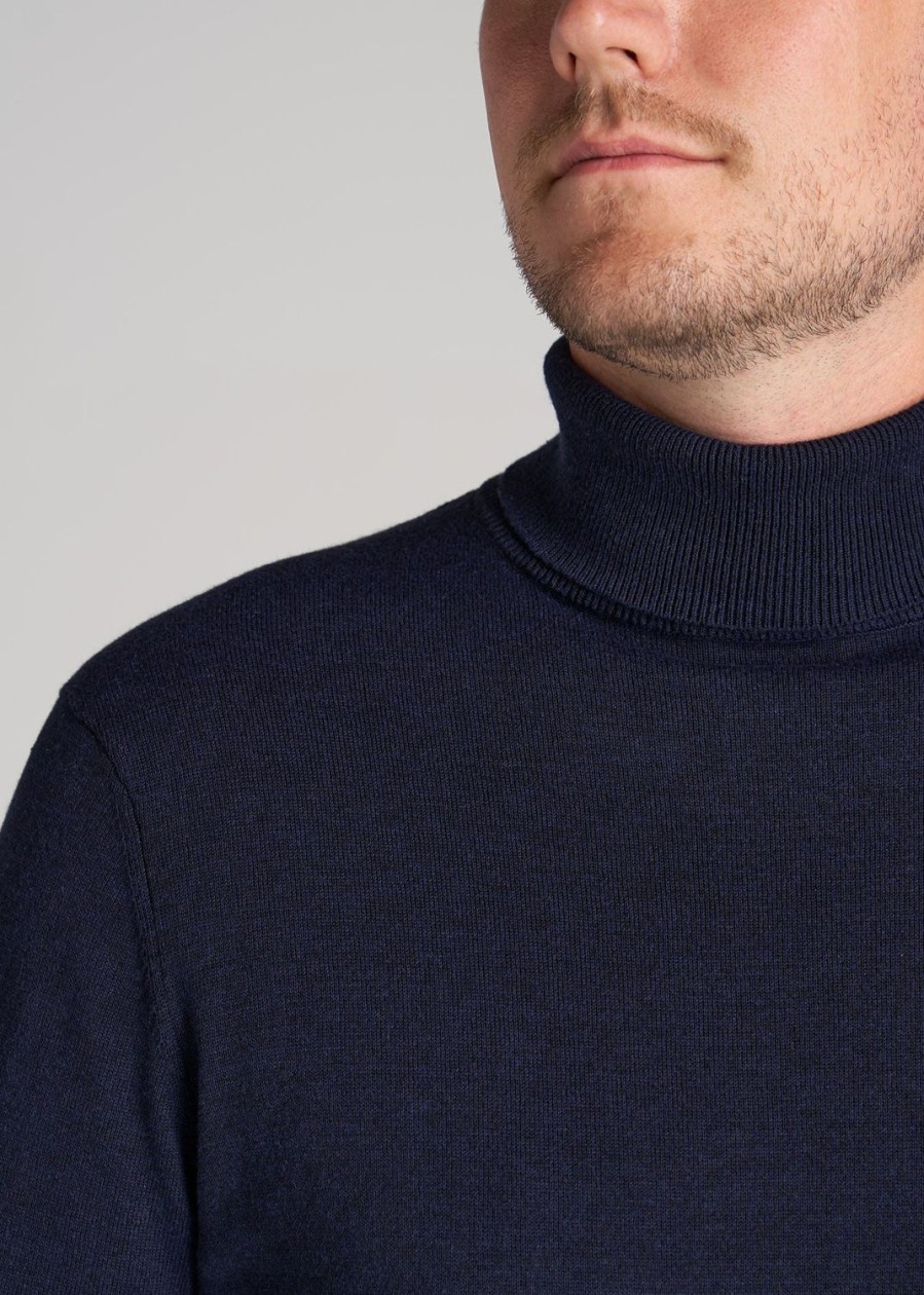 Men American Tall Hoodies + Sweatshirts | Men'S Tall Turtleneck Sweater In Patriot Blue