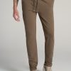 Men American Tall Athletic Pants | Microsanded French Terry Sweatpants For Tall Men In Army Brush