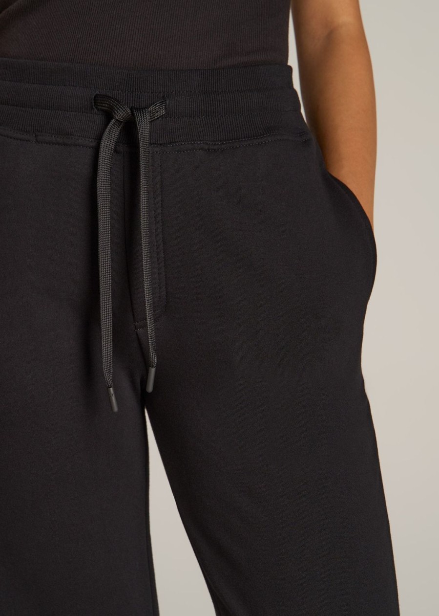 Women American Tall Athletic Pants | Wearever Fleece Open-Bottom Sweatpants For Tall Women In Black