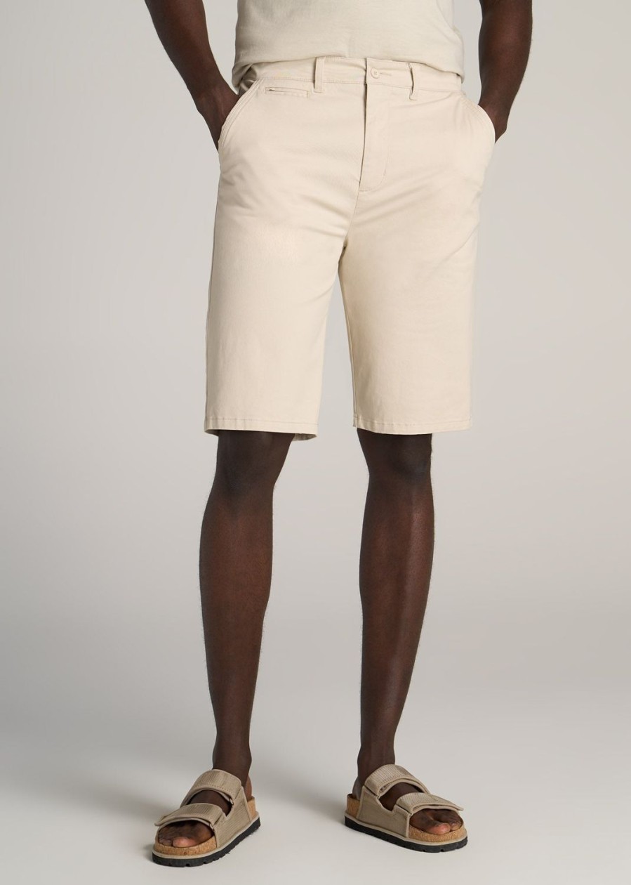 Men American Tall Shorts | Chino Shorts For Tall Men In Soft Beige