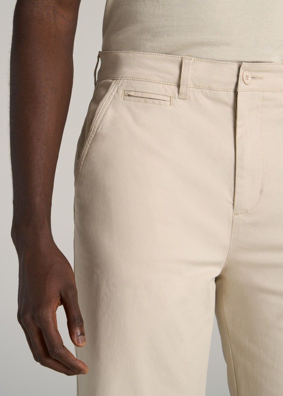 Men American Tall Shorts | Chino Shorts For Tall Men In Soft Beige