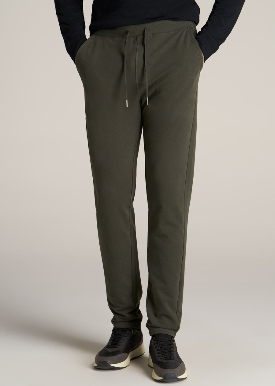 Men American Tall Athletic Pants | Microsanded French Terry Sweatpants For Tall Men In Hunter Green