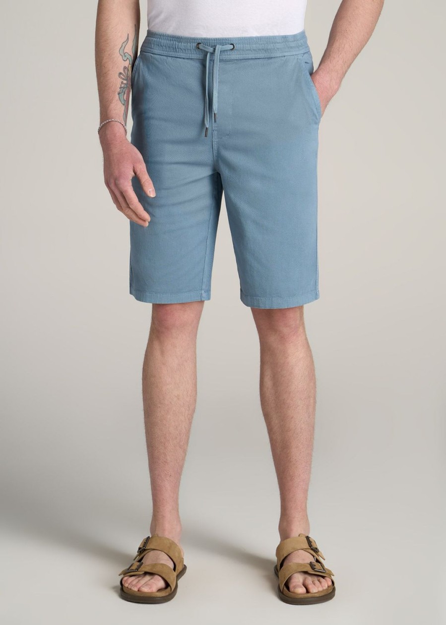 Men American Tall Shorts | Stretch Twill Pull-On Shorts For Tall Men In Chambray