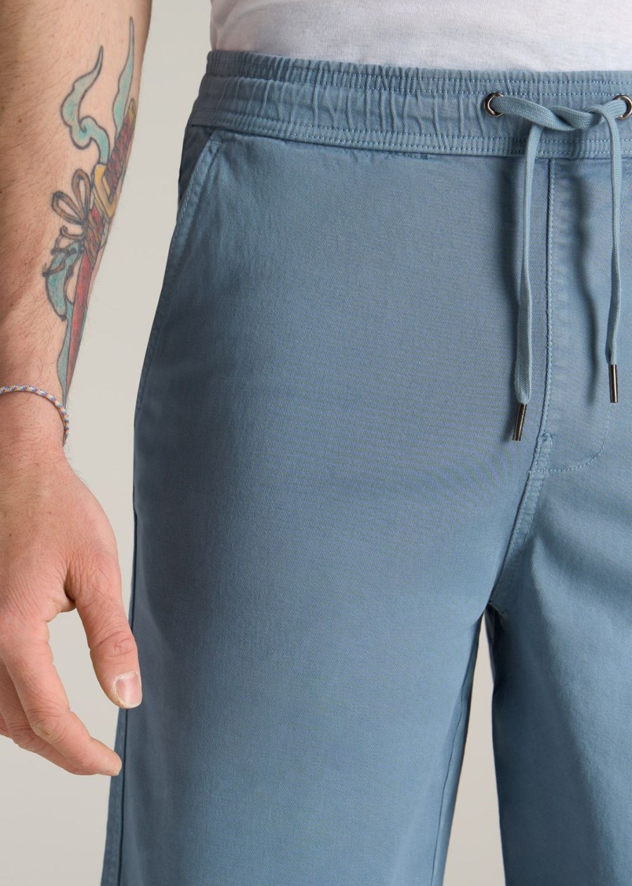 Men American Tall Shorts | Stretch Twill Pull-On Shorts For Tall Men In Chambray