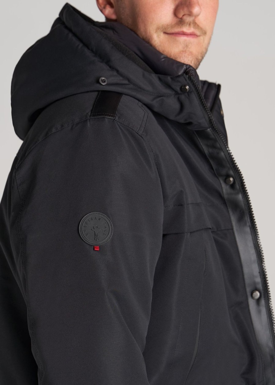 Men American Tall Jackets + Coats | American Tall X Point Zero Tall Men'S Parka In Black