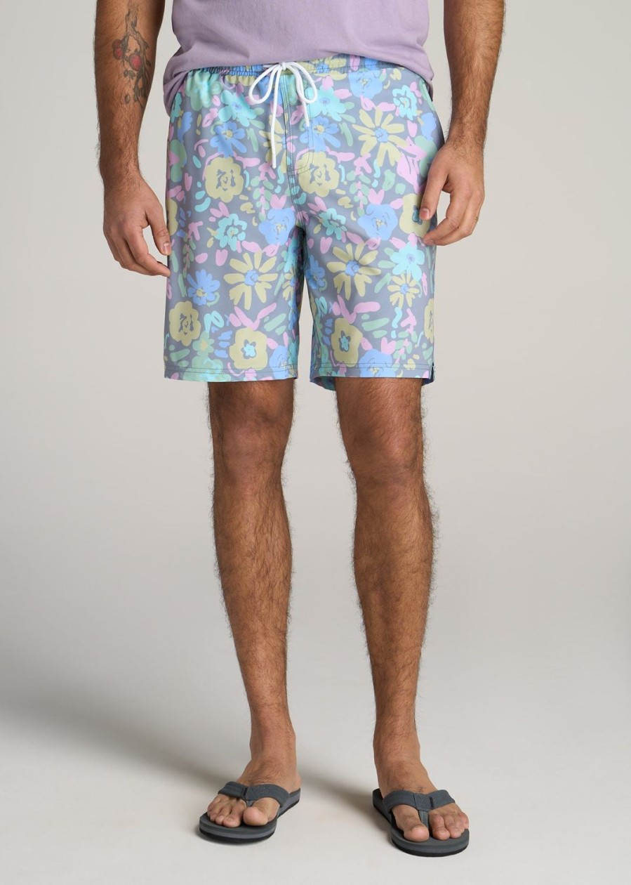 Men American Tall Shorts | Swim Shorts For Tall Men In Pastel Floral