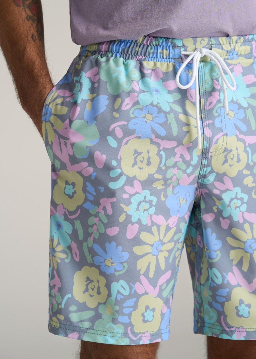 Men American Tall Shorts | Swim Shorts For Tall Men In Pastel Floral